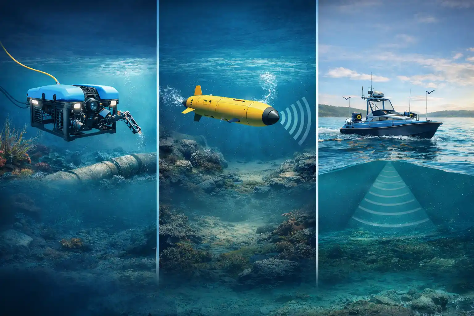 ROV, AUV, USV